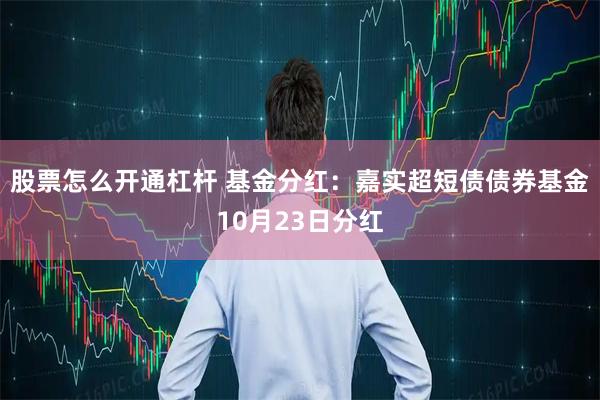 股票怎么开通杠杆 基金分红：嘉实超短债债券基金10月23日分红